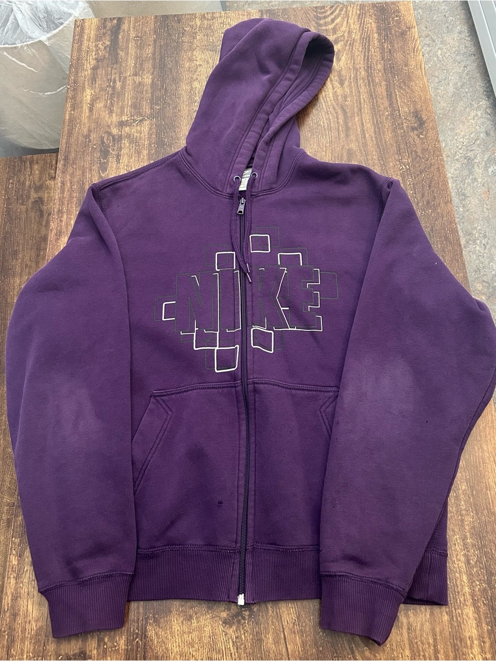 Vintage 2000s Nike Sportswear Geometric Logo Zip-Up Hoodie - Purple